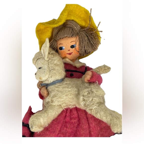 BAPS antique miniature doll German felt Mary had a little lamb 4.5” tall lead - Picture 10 of 12